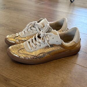 Dolce Vita Gold and White Women's Sneakers